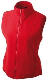 James & Nicholson Fleece casual bodywarmer rood voor dames - Outdoorkleding wandelen/zeilen - Mouwloze vesten 2XL