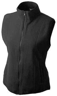 James & Nicholson Fleece casual bodywarmer zwart voor dames - Outdoorkleding wandelen/zeilen - Mouwloze vesten XL