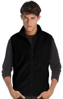 James & Nicholson Fleece casual bodywarmer zwart voor heren - Outdoorkleding wandelen/zeilen - Mouwloze vesten 2XL