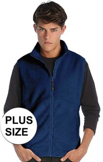 James & Nicholson Grote maten fleece casual bodywarmer navy blauw voor heren - Plus size outdoorkleding wandelen/zeilen - Mouwloze vesten 3XL