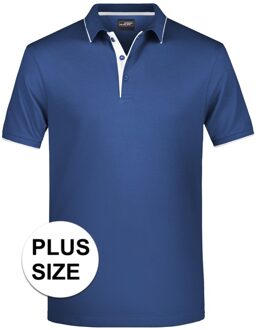 James & Nicholson Grote maten polo shirt Golf Pro premium navy/wit voor heren - Blauwe plus size herenkleding - Werk/zakelijke polo t-shirt 3XL