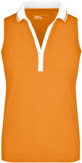 James & Nicholson Oranje mouwloos dames polo shirt