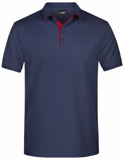 James & Nicholson Polo shirt Golf Pro premium navy/rood voor heren - Navy blauwe herenkleding - Werkkleding/zakelijke kleding polo t-shirt 2XL