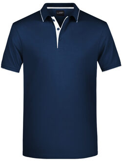 James & Nicholson Polo shirt Golf Pro premium navy/wit voor heren - Blauwe herenkleding - Werkkleding/zakelijke kleding polo t-shirt 2XL