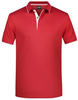 James & Nicholson Polo shirt Golf Pro premium rood/wit voor heren - Rode herenkleding - Werkkleding/zakelijke kleding polo t-shirt 2XL