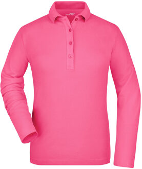 James & Nicholson Roze stretch poloshirt voor dames 2XL