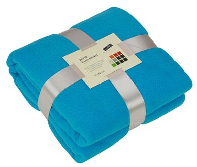 James & Nicholson Turquoise blauw fleece deken - Plaids