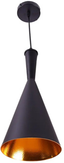 Jandei-ceiling lamp trumpet 18cm black pendant E27 cable Black