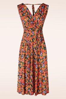 Jane Ditsy Flower swing jurk in multi Multicolour
