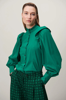 Jane Lushka Kim blouse technical jersey green Groen - M