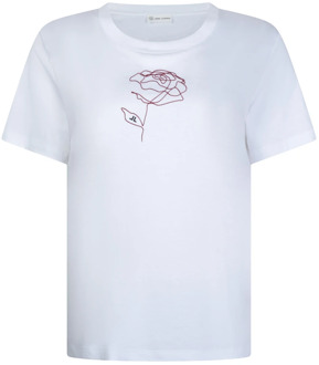 Jane Lushka Ninja Rose Grafische Print T-Shirt Jane Lushka , White , Dames - Xl,L,S,Xs