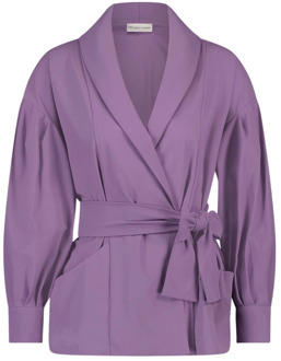 Jane Lushka Paarse Technische Jersey Kimono Blazer Jane Lushka , Purple , Dames - M,S,Xs