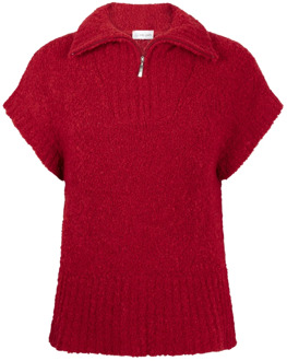 Jane Lushka Rode Teddy Vest | Boucle Effect Design Jane Lushka , Red , Dames - 2Xl,Xl,L,Xs,2Xs