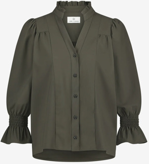 Jane Lushka U724229 olivia blouse technical jersey army Groen - M