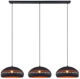 Janelle hanglamp 3L 150 cm breed zwart