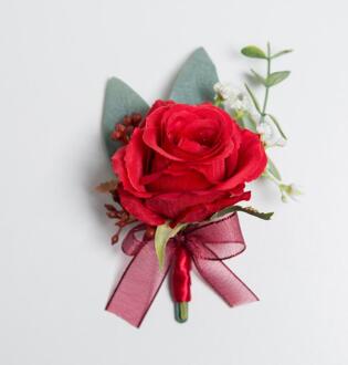 JaneVini Rode Roos Bruid Bruidegom Boutonniere Pak Bruidegom Bloem Bruidsmeisje Bruidsjonkers Pols Bloemen Bruiloft Corsages Noivo Casamento Corsage 1