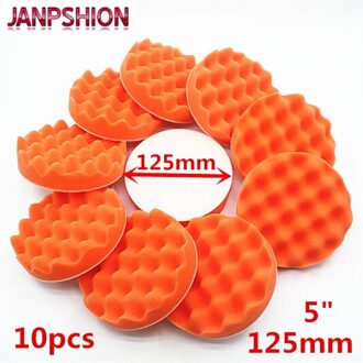JANPSHION 10 ST 125mm 5 "Gross Polijsten Buffing Pads wave spons Auto Polijstmachine Schoon waxen Auto verf onderhoud care
