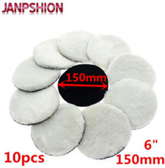 JANPSHION 10 st 150mm auto polijsten pad 6 "inch polish waxen pads Wol Polijstmachine Bonnet autolak Zorg