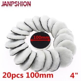 JANPSHION 20 st 100mm auto polijsten pad 4 "inch polish waxen pads Wol Polijstmachine Bonnet autolak Zorg