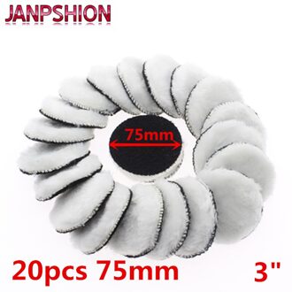 JANPSHION 20 st 75mm auto polijsten pad 3 "inch polish waxen pads Wol Polijstmachine Bonnet Voor autolak Care
