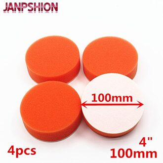 JANPSHION 4 ST 100mm Bruto Polijsten Buffing Pad 4 "platte spons Auto Polijstmachine Buffer pads Schoon waxen Auto verf onderhoud zorg