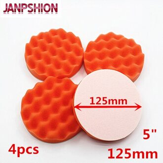 JANPSHION 4 ST 125mm 5 "bruto Polijsten Buffing Pad golf spons Auto Polijstmachine Buffer pads Schoon waxen Auto verf onderhoud zorg