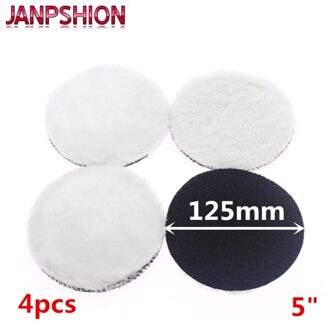 JANPSHION 4 st 125mm auto polijsten pad 5 "inch polish waxen pads Wol Polijstmachine Bonnet Voor autolak Care
