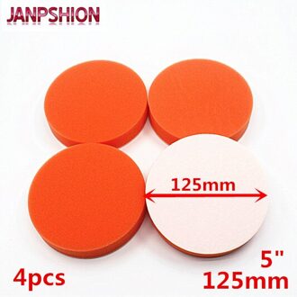 JANPSHION 4 ST 125mm Bruto Polijsten Buffing Pad 5 "platte spons Auto Polijstmachine Buffer pads Schoon waxen Auto verf onderhoud zorg