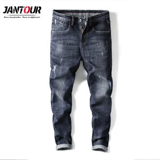 Jantour Brand Elastische Katoen Jeans Mannen Koreaanse Stijl Heren Ripped Jeans Man Jeans mannelijke 36