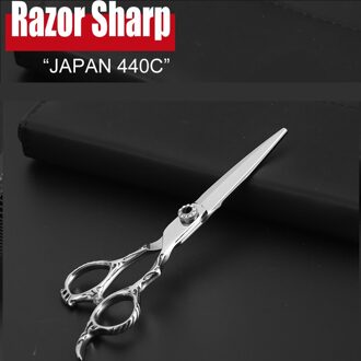 Japan 440C 5.5 & 6 Inch Kappers Schaar Professionele Snijden Dunner Set Kapper Accessoires Winkel Salon Shears 6.0 duim snijdend 03