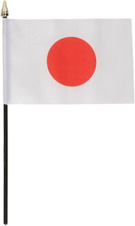 Japan - mini vlaggetje van 10 x 15 cm op stokje - Landen vlag - H27 cm Multi