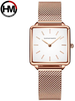Japan Movement Drop Shipping Women Rose Gold Simple Fashion Casual Brand Wristwatch Luxury Lady Square Watches Relogio Feminino