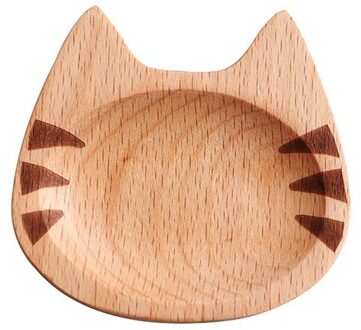 Japan Stijl Keuken Dipsaus Gerechten Houten Platen Leuke Kat Patroon Kruiden Gerechten Sojasaus Dompelen Bowls Voor Kids Party 01
