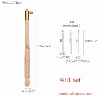 Japan Tambour/Luneville Haak Met Size Naalden 70-80-90-100/110/Kralen Lesage Borduurwerk Gereedschappen couture Bead Punch Naald 4in1 reeks
