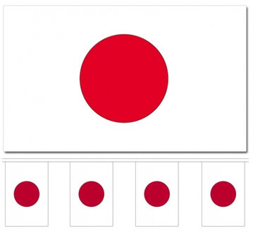 Japan versiering/feestartikelen set - vlag 90 x 150 cm - vlaggenlijn van 300 cm - landen