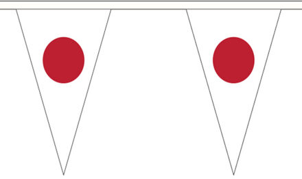 Japan Vlaggetjes vlaggenlijn slinger - 500 cm - polyester - binnen/buiten - versiering