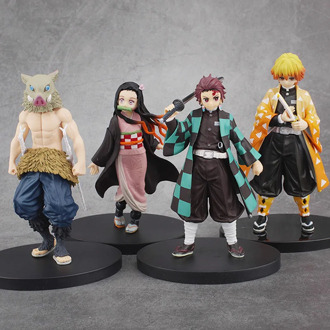 Japanese Anime Action Figures 18cm Cute Kamado Tanjiro Nezuko Giyuu Inosuke Hashibira Inosuke Statue PVC Figurine Model Toy Gift