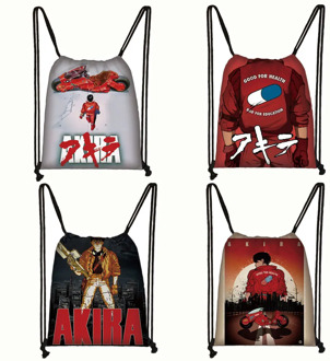 Japanese Anime AKIRA Drawstring Bag Shotaro Kaneda Neo Tokyo Backpack Sci Fi Film The Capsule Motorcycle Travel Storage Bag