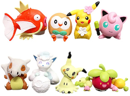 Japanese Anime Pokemon Action Figure Set 8pcs/lot Jigglypuff Magikarp Collectible Figurines Toy Model Doll Ornament Gifts