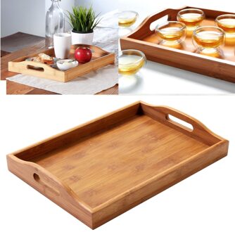 Japanese Bamboo Square Tray Solid Wood Tea Set Tray Home Breakfast Tray Cake Tray