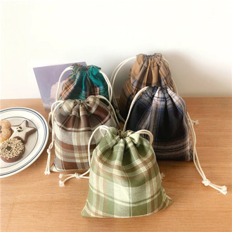 Japanese Cotton Fabric Drawstring Storage Pouch Packaging Gift Bag Candy Jewelry Organizer Christmas Bag