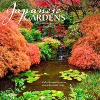 Japanese Gardens 2025 12 X 24 Inch Monthly Square Wall Calendar Plastic-Free - Brush Dance
