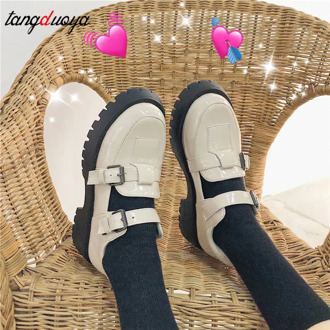 Japanese Literary Retro vintage Lolita shoes Women Pumps Mary Janes Shoes Student Girl Platform T-Strap Buckle mary janes 2020