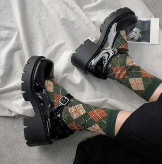 japanese Style Lolita Shoes for Girls Women JK Black Gothic Thicken College Student cosplay costume High Heel Round Toe Shoes