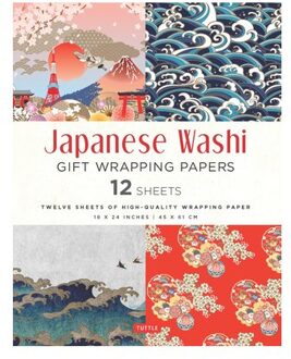 Japanese Washi Gift Wrapping Papers - 12 Sheets