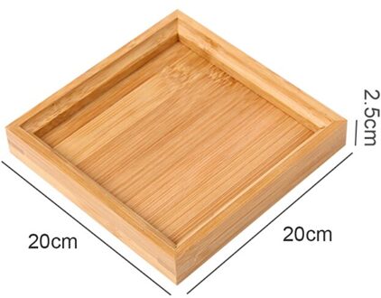 Japanse Bamboe Vierkante Voedsel Lade Massief Hout Thee Set Lade Thuis Ontbijt Lade Taart Lade Bloempot Bonsai Tuinieren Houder 4