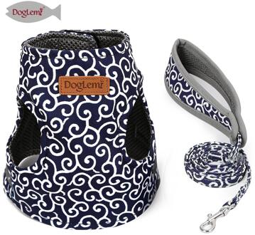 Japanse Bloem Kat Harness Cat Kleding Kleding Voor Katten Puppy Hond Kat Leash Hond Harnas Kraag Voor Cat Pet levert blauw / XS