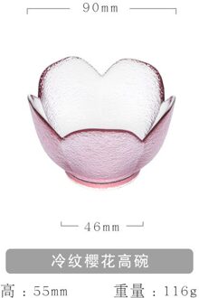 Japanse Bloemblaadje Kom Plaat Crystal Glas Schotel Dessert Slakom Bestek Set T1