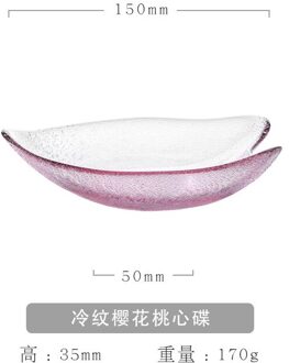 Japanse Bloemblaadje Kom Plaat Crystal Glas Schotel Dessert Slakom Bestek Set T8