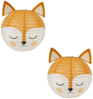 Japanse bol lampion - 2x - Vos thema - D35 cm - Sint Maarten lampion - Tuinfeest - Versiering